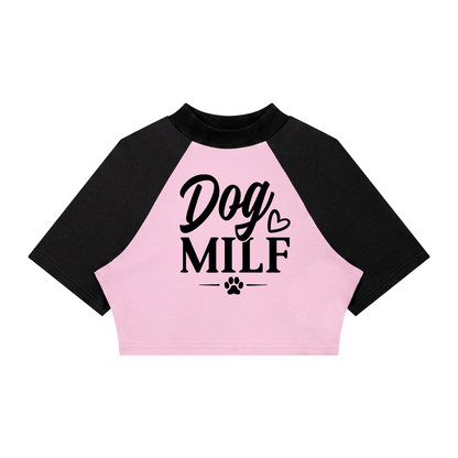 Dog MILF Crop Baseball Tee