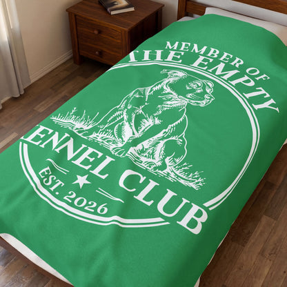 Member of the Empty Kennel Club Velveteen Plush Blanket