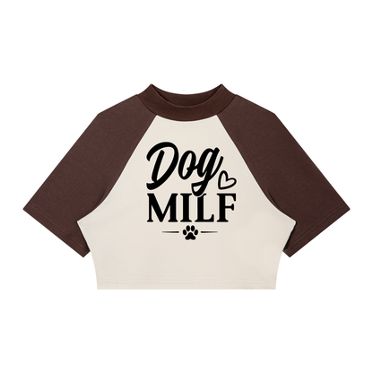 Dog MILF Crop Baseball Tee