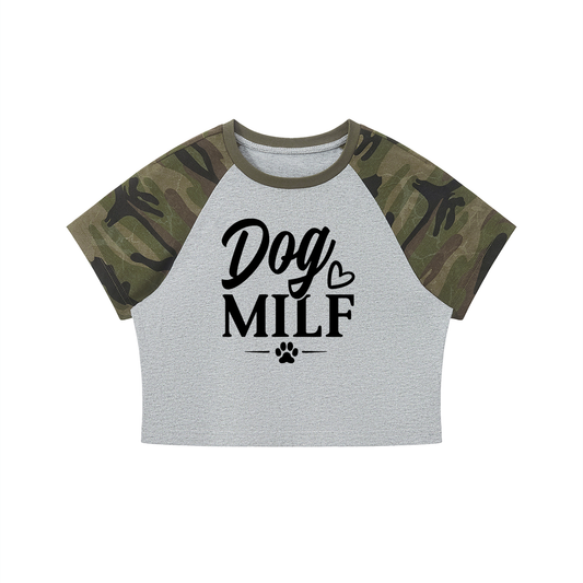 Dog MILF Camo Crop T-Shirt